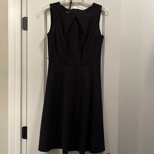 Black midi dress with belt. Worn for college graduation/pictures.